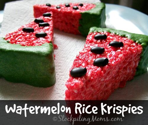 How to Make Vibrant Watermelon Rice Krispies Treats for BBQs